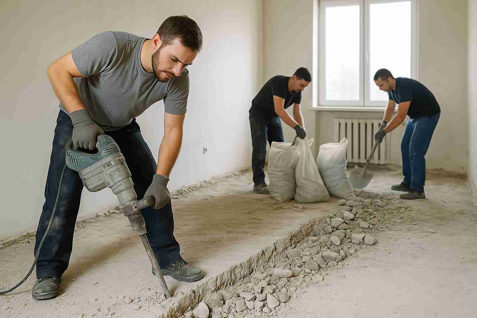 демонтаж стяжки пола