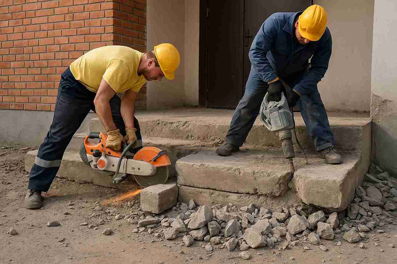 демонтаж бетона вручную